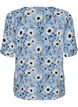 Bloemenblouse met korte mouwen, Blauw, Packshot image number 1