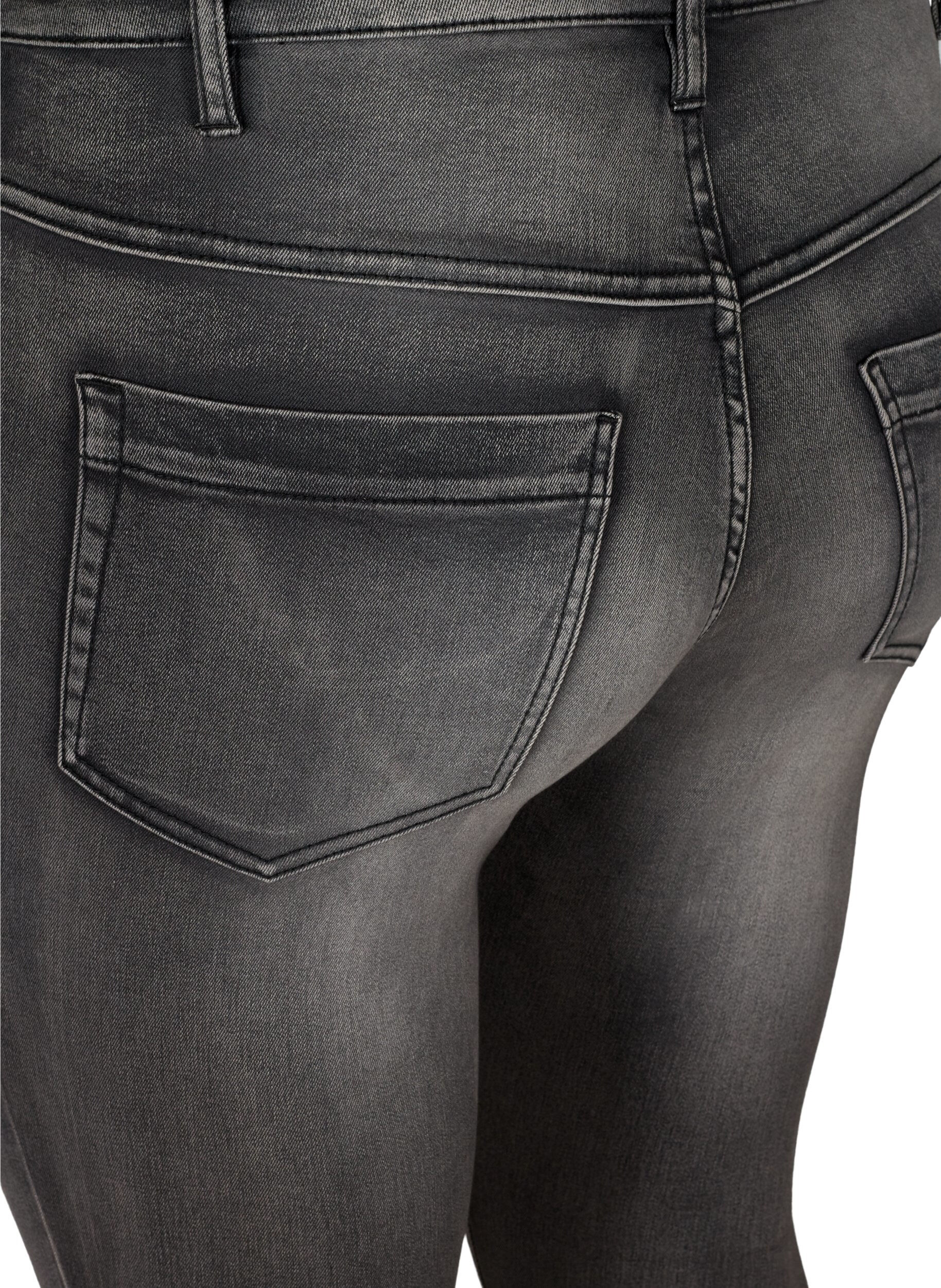 Zizzi Jean Amy super slim &agrave; taille haute, Dark Grey Denim, Packshot image number 3