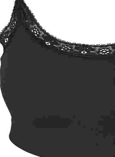 Soutien-gorge sans coutures avec bord en dentelle, Black, Packshot image number 2