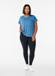 T-shirt met korte mouwen voor workouts en V-hals, Blauw, Model image number 1