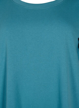 Sweaterjurk met korte mouwen en splitjes, Brittany Blue, Packshot image number 2