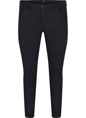 Extra slanke Sanna jeans met normale taille, Black, Packshot image number 0