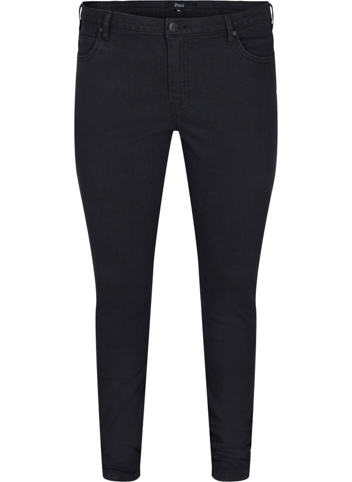 Extra slanke Sanna jeans met normale taille, Black, Packshot image number 0
