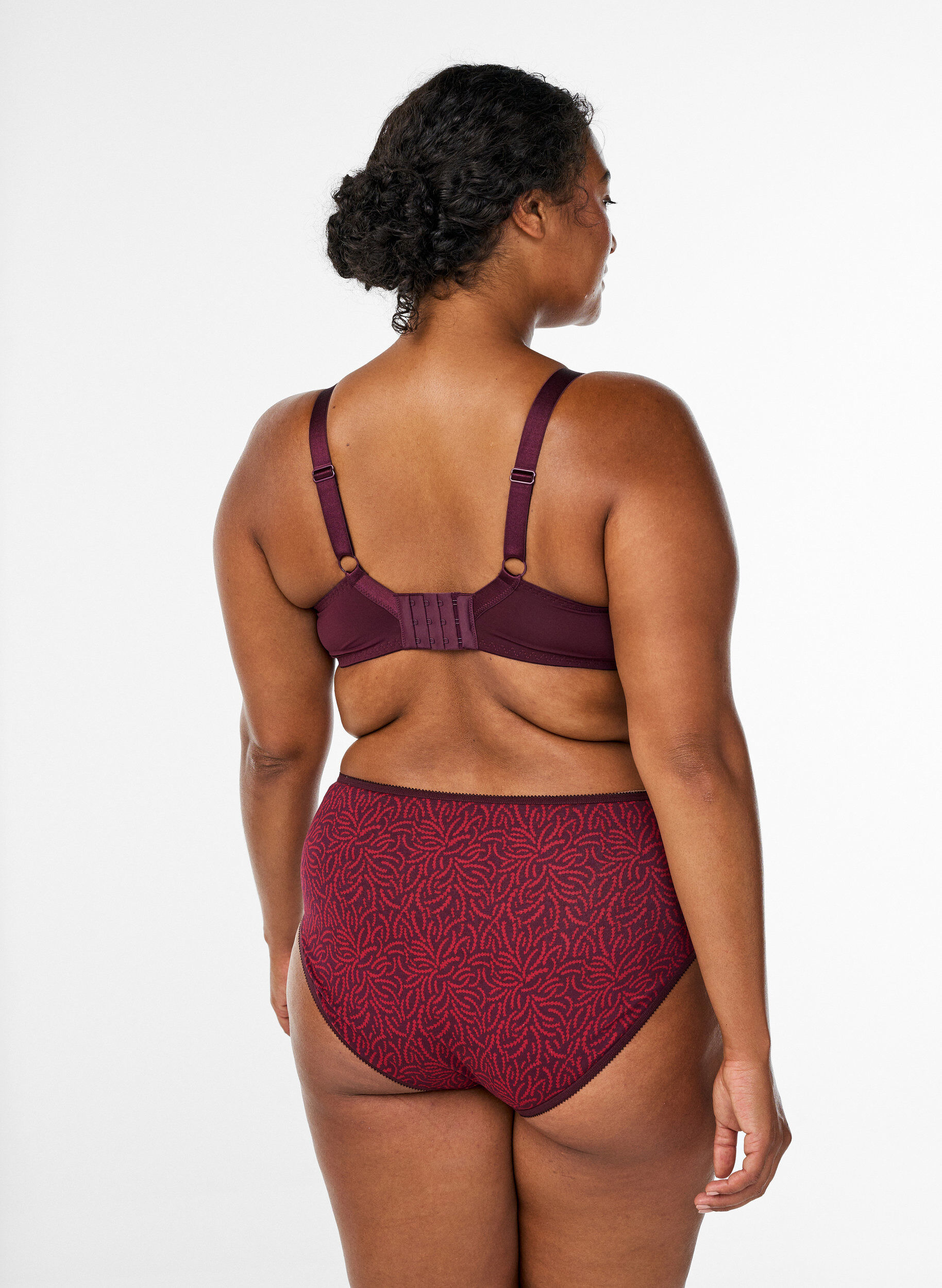 ZizziGewatteerde kanten beha met beugel, Rood, Model image number 2