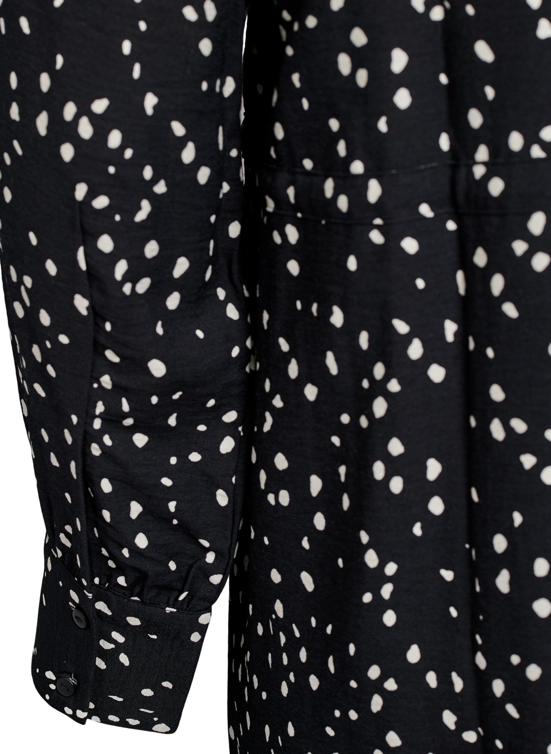 ZizziShirt jurk met strikceintuur en print, Zwart, Packshot image number 3