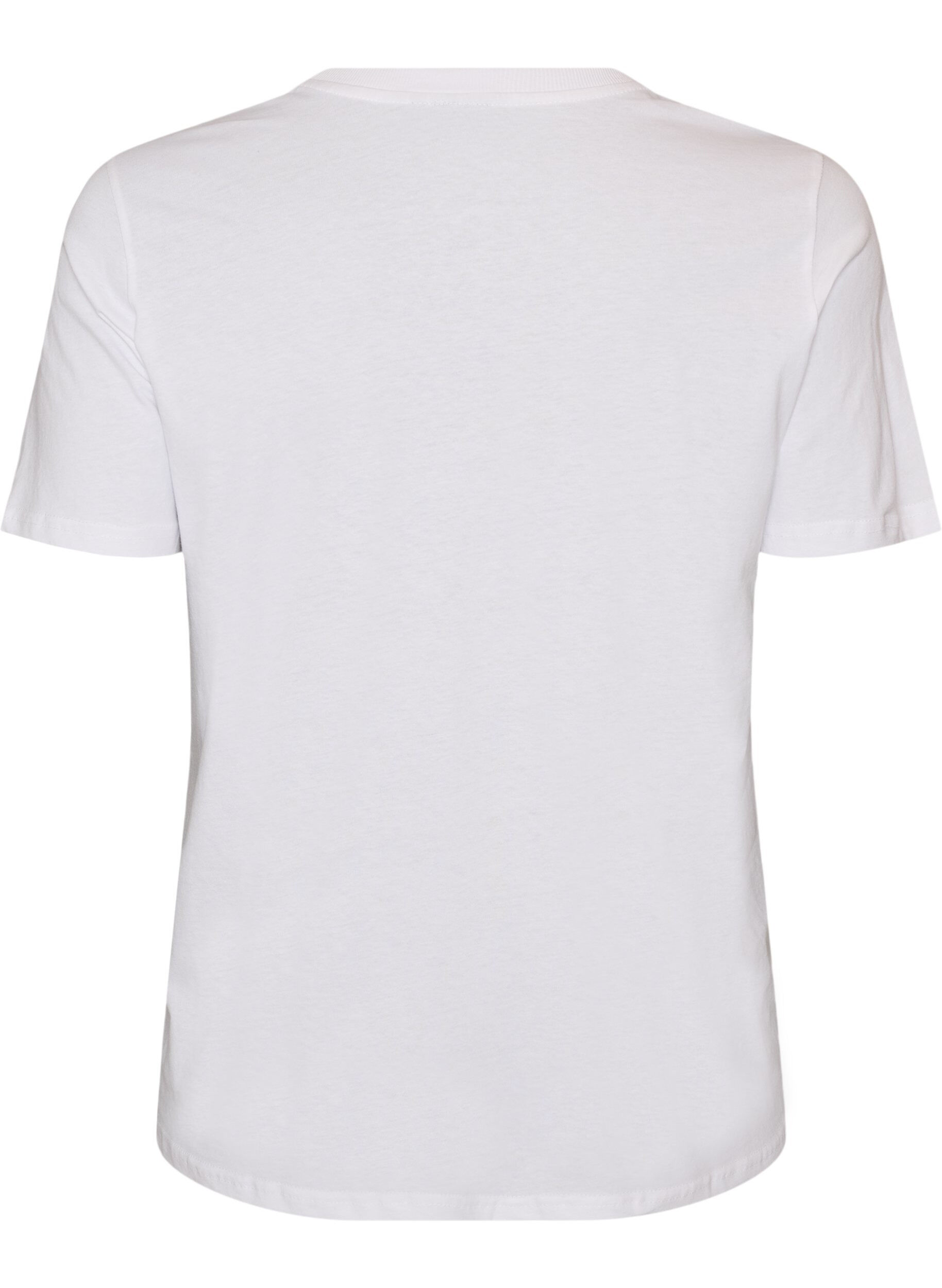 ZizziKatoenen T-shirt met print, Wit, Packshot image number 1