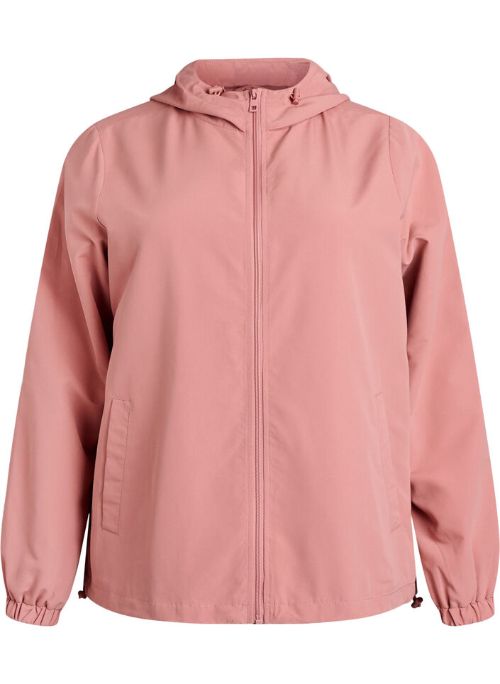 Veste l&eacute;g&egrave;re avec capuche et fermeture &eacute;clair, Rose, Packshot image number 0