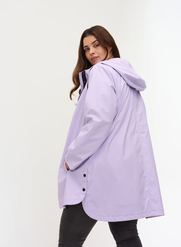 Manteau de pluie avec capuche et poches, Pastel Lilac, Model image number 1