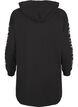 Oversized sweatshirt met print op de mouwen, Black w. Silver, Packshot image number 1