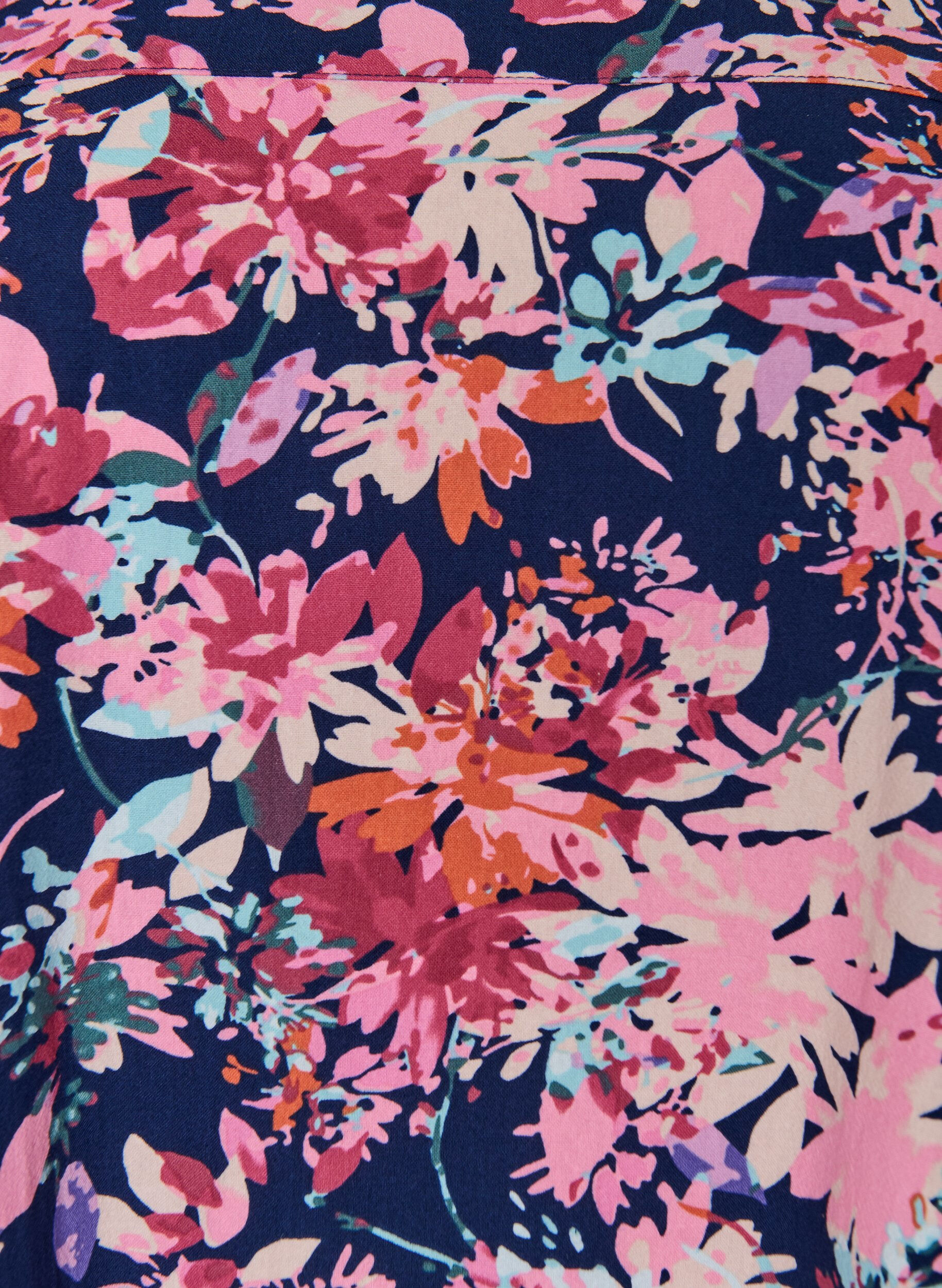 ZizziKatoenen jurk met korte mouwen en print, Blauw, Packshot image number 2