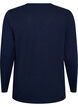T-shirt met lange mouwen, V-hals en knopen, Blauw, Packshot image number 1