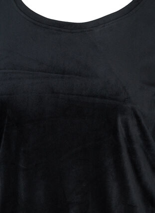 Velours blouse met lange pofmouwen, Black, Packshot image number 2