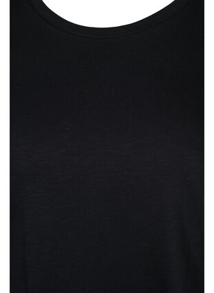 Set van 2 basic t-shirts in katoen, Black/Black Stripe, Packshot image number 2
