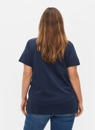 T-shirt basiques 2-pack en coton, Navy B/B White, Model image number 1