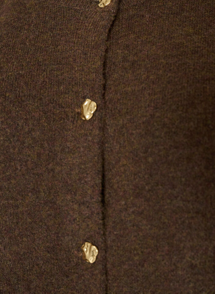 Gebreide vest met decoratieve knopen, Bruin, Packshot image number 2