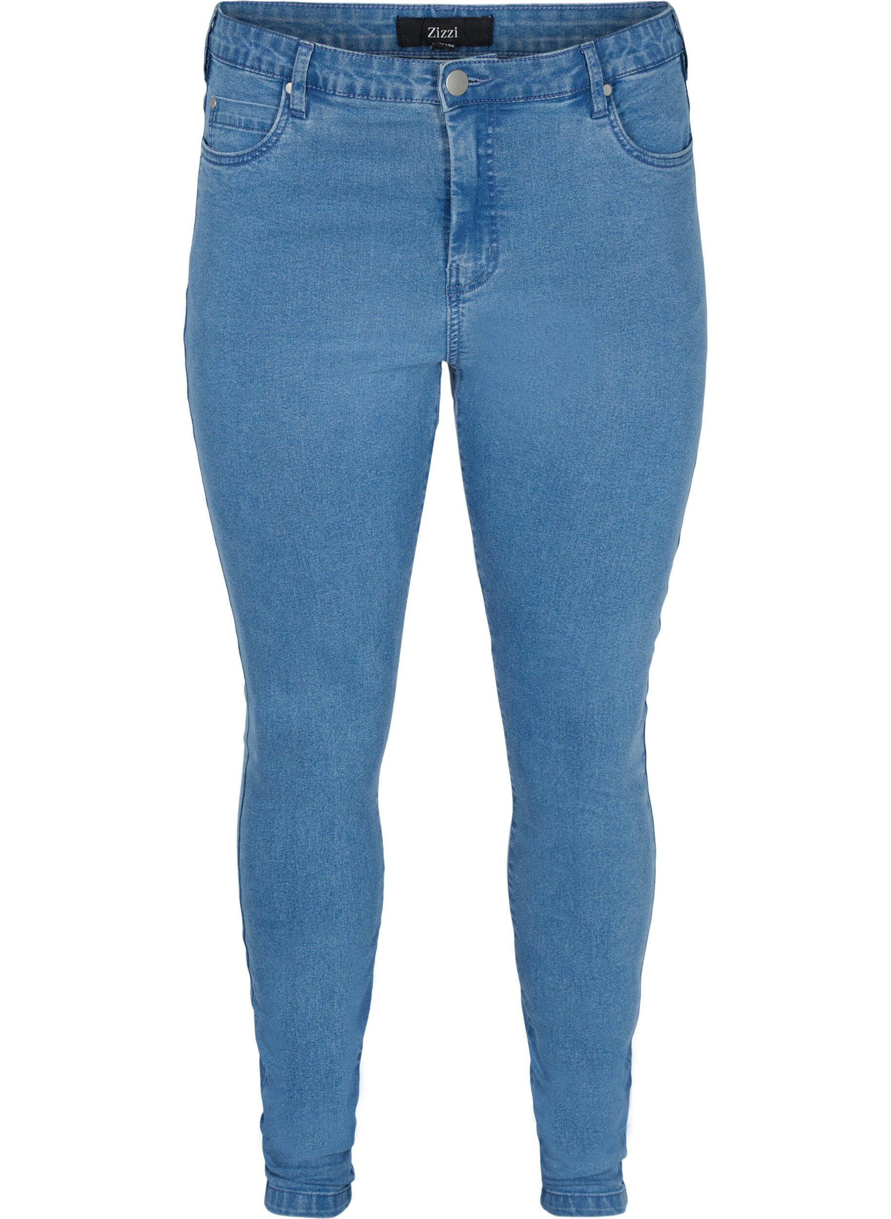Zizzisuper slim fit Amy jeans met hoge taille, Blauw, Packshot image number 0
