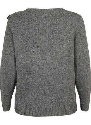 Pull en laine tricoté avec jabots, Dark Grey Melange, Packshot image number 1