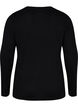 Blouse met similisteen en lange mouwen, Black, Packshot image number 1