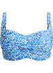 Gewatteerde bikinitop met print, Blauw, Packshot image number 0
