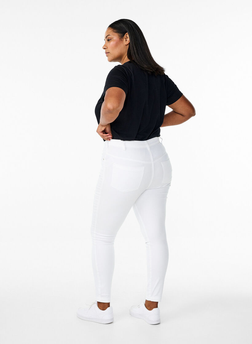 Jean Amy super slim &agrave; taille haute, White, Model image number 1
