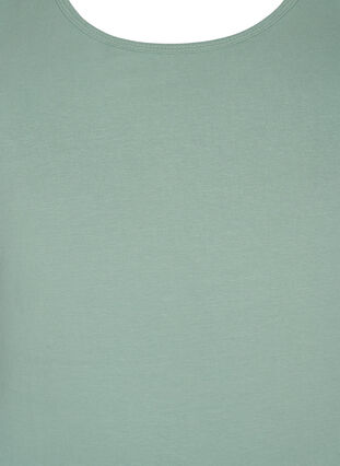 Top basique de couleur unie en coton, Chinois Green, Packshot image number 2