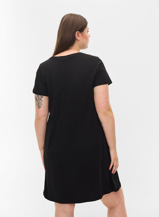 Chemise de nuit en coton à manches courtes , Black RELAX, Model image number 1
