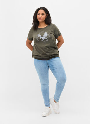 T-shirt en coton bio avec smocks, Ivy Acid Eagle AS S, Model image number 2