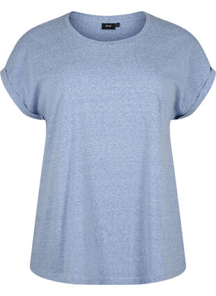 T-shirt mélangé à manches courtes, Moonlight Blue Mel. , Packshot image number 0
