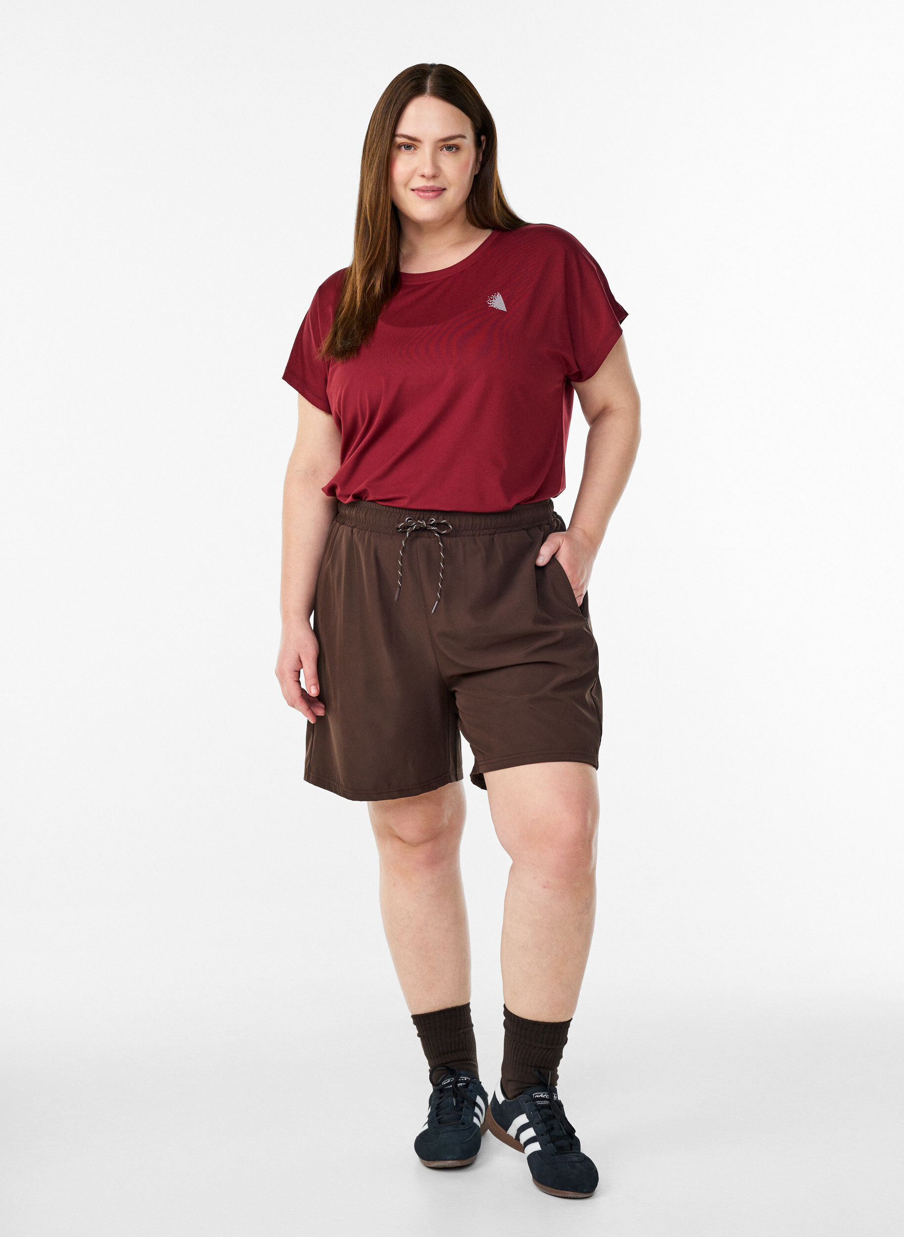 ZizziEffen gekleurd trainingsshirt, Rood, Model image number 1