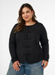 Cardigan ajust&eacute; avec fermeture par n&oelig;uds, Noir, Model image number 0