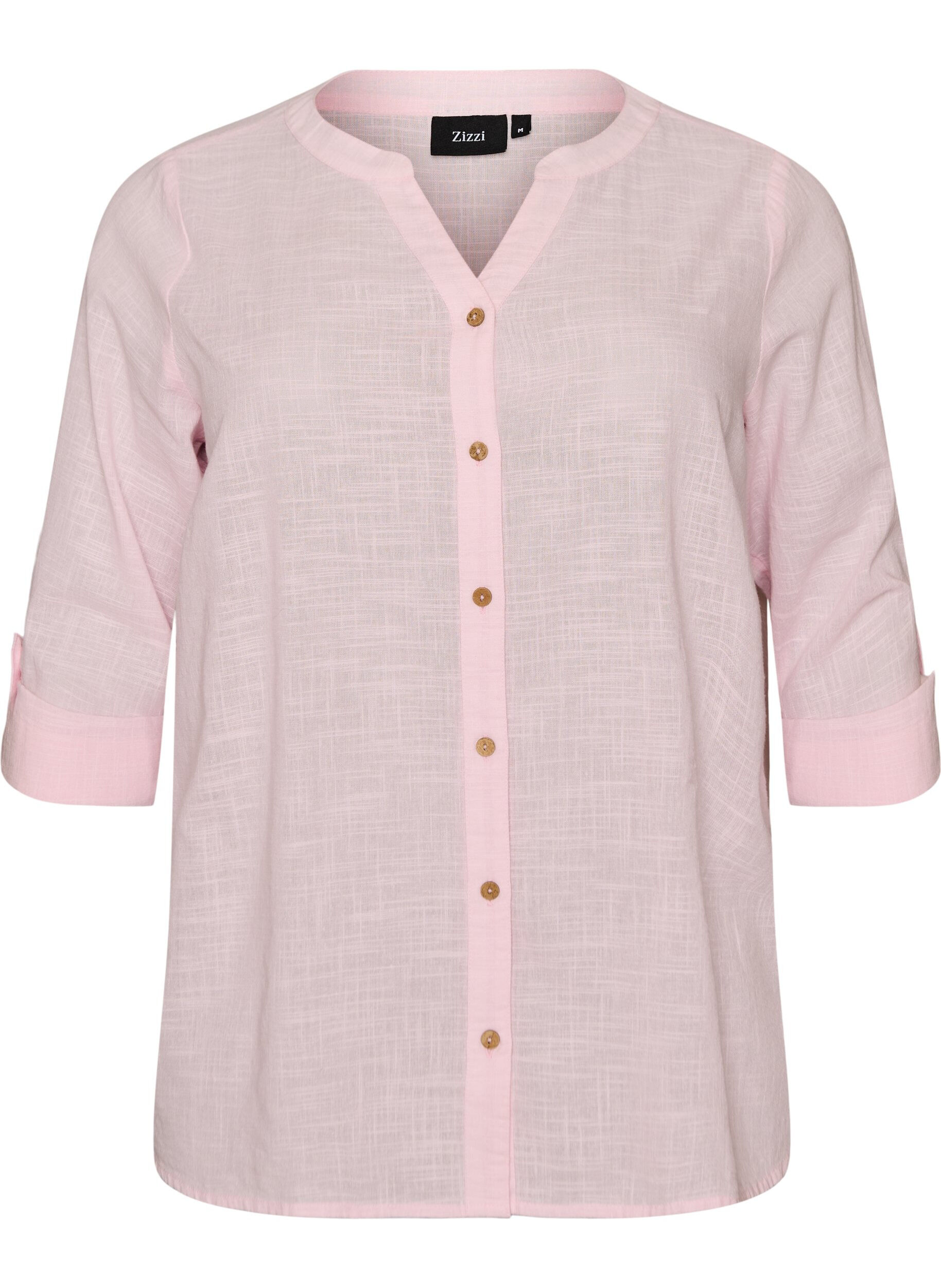 Katoenen blouse met een V-hals