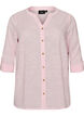 Katoenen blouse met een V-hals, Roze, Packshot image number 0