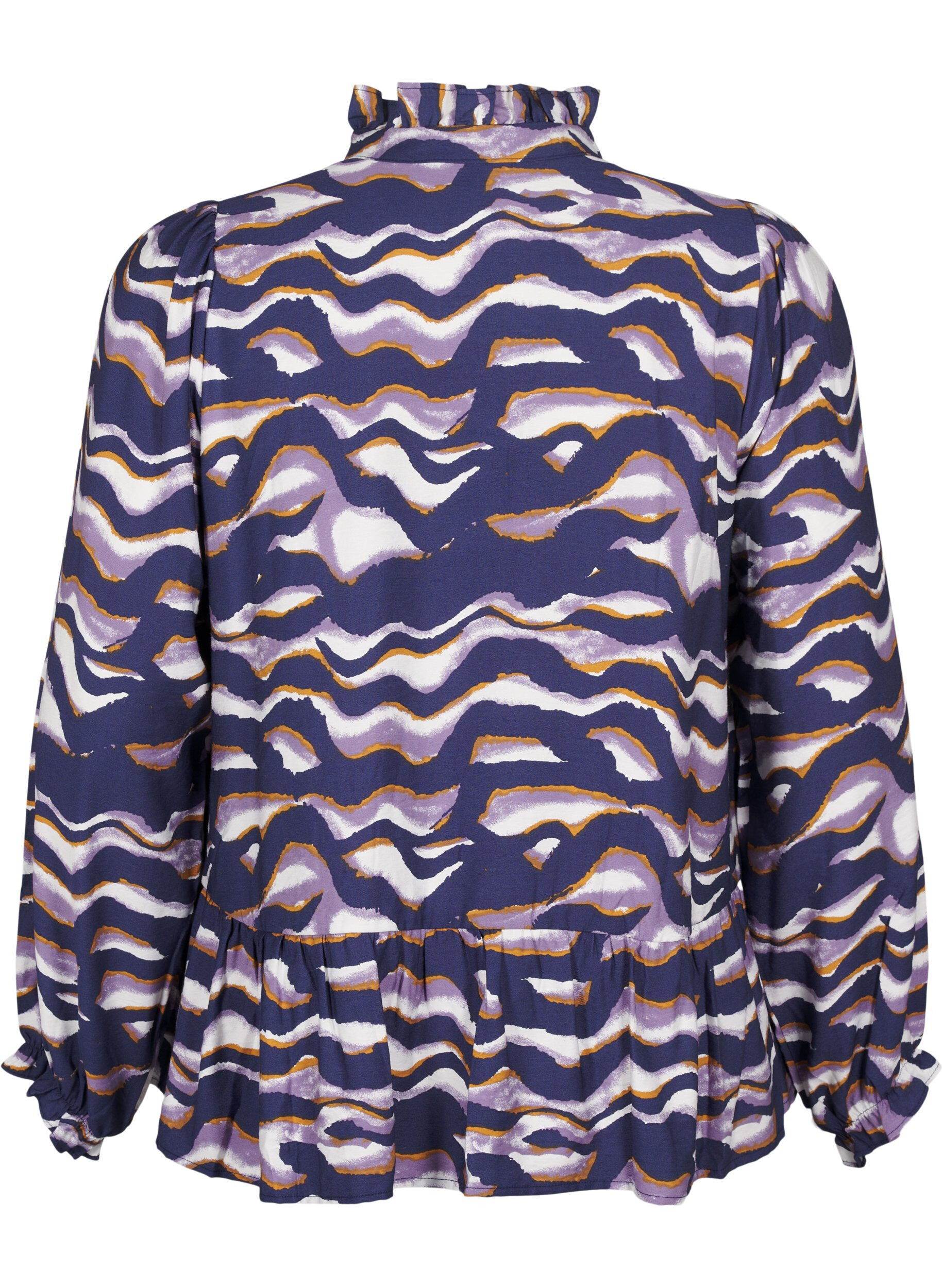 ZizziBlouse met print en een A-lijn vorm, Blauw, Packshot image number 1