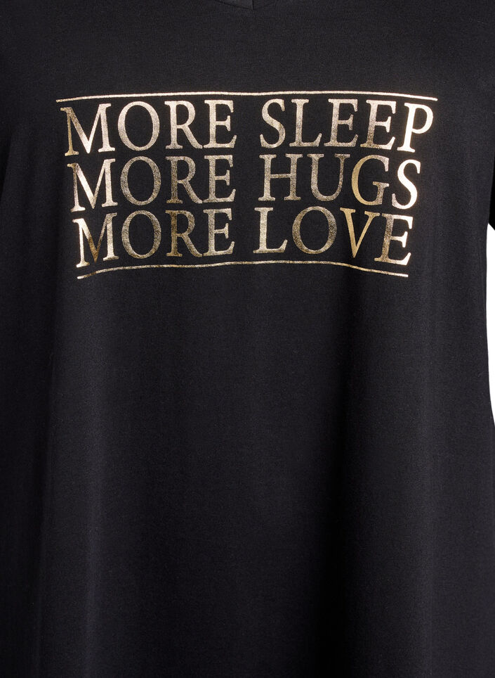 Nachtjapon van biologisch katoen met V-hals, , Packshot image number 2