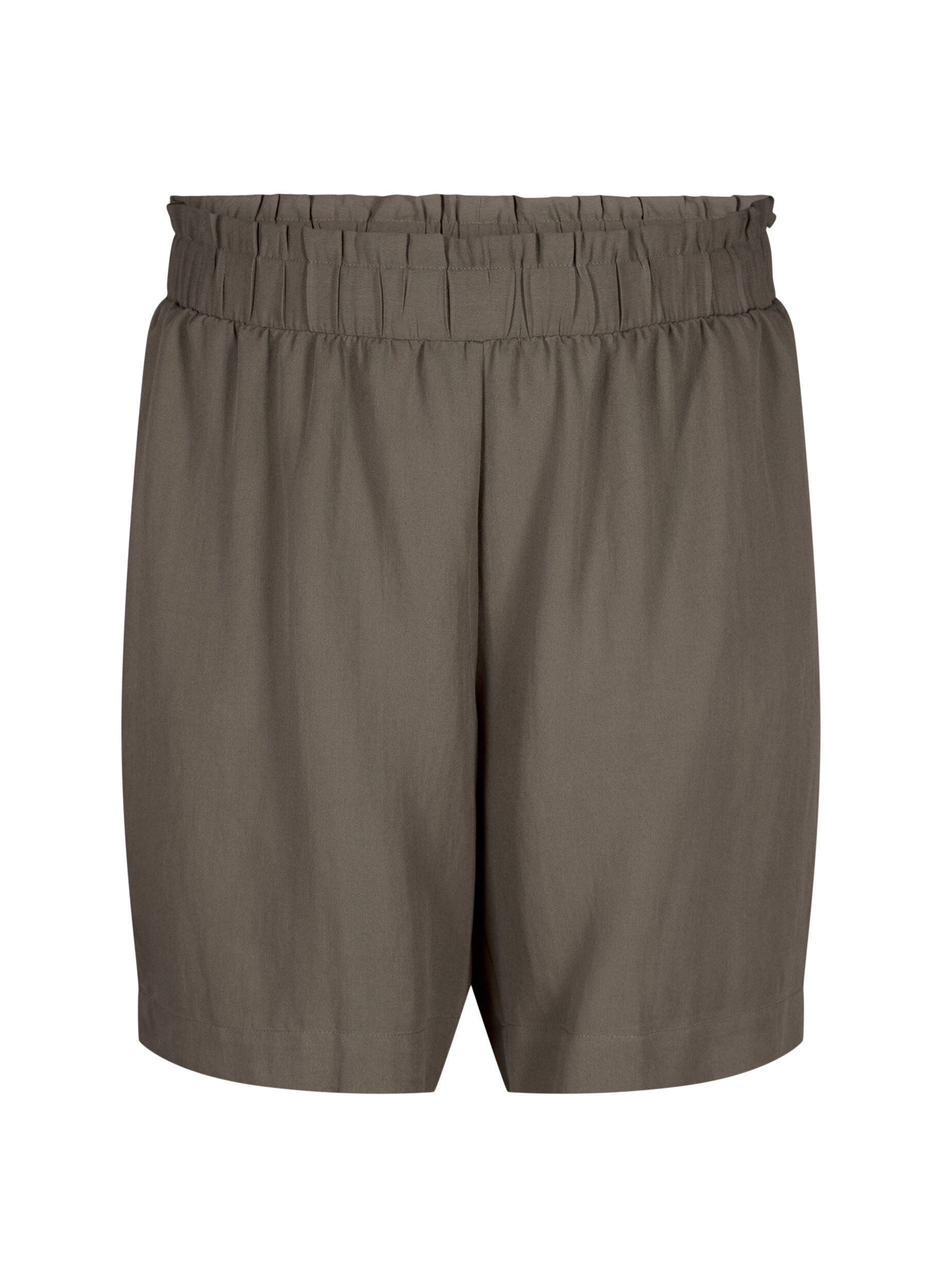 Zizzi Short ample en viscose, Chocolate Chip, Packshot image number 0