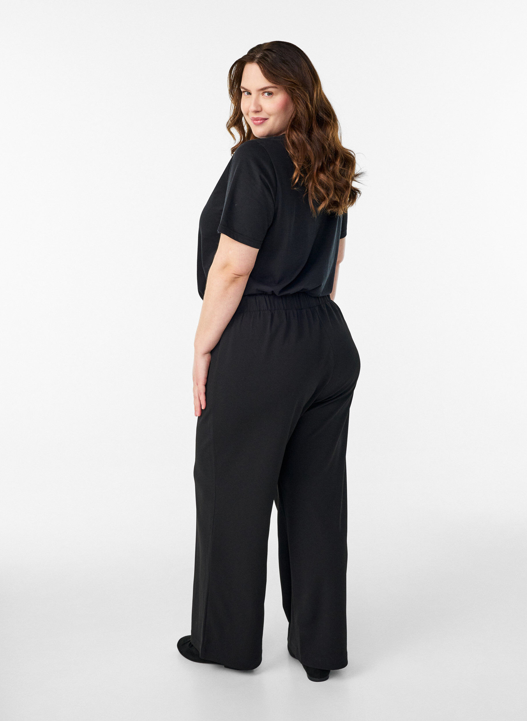 Zizzi FLASH - Pantalon wide-leg, Noir, Model image number 2