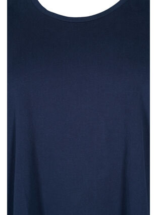 Basic katoenen t-shirt met 3/4 mouwen, Navy Blazer, Packshot image number 2
