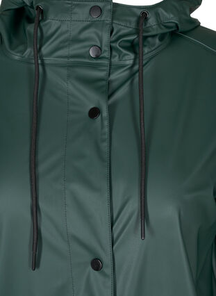 Veste de pluie avec capuche et fermeture boutonnée, Darkest Spruce, Packshot image number 3