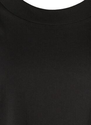 T-shirt met brede rib in de hals en korte mouwen, Black, Packshot image number 2