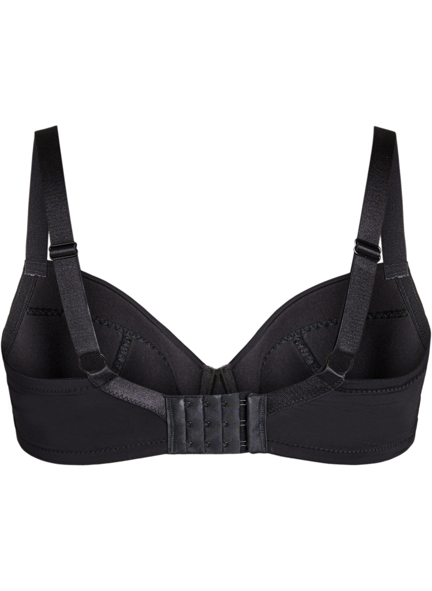 Zizzi Soutien-gorge rembourr&eacute; avec broderie florale, Noir, Packshot image number 1