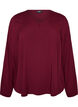 Viscose blouse met V-hals en afgeronde zoom, Rood, Packshot image number 0