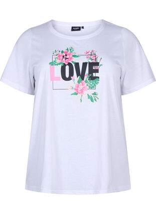 FLASH – T-shirt imprimé, Bright White Love, Packshot image number 0