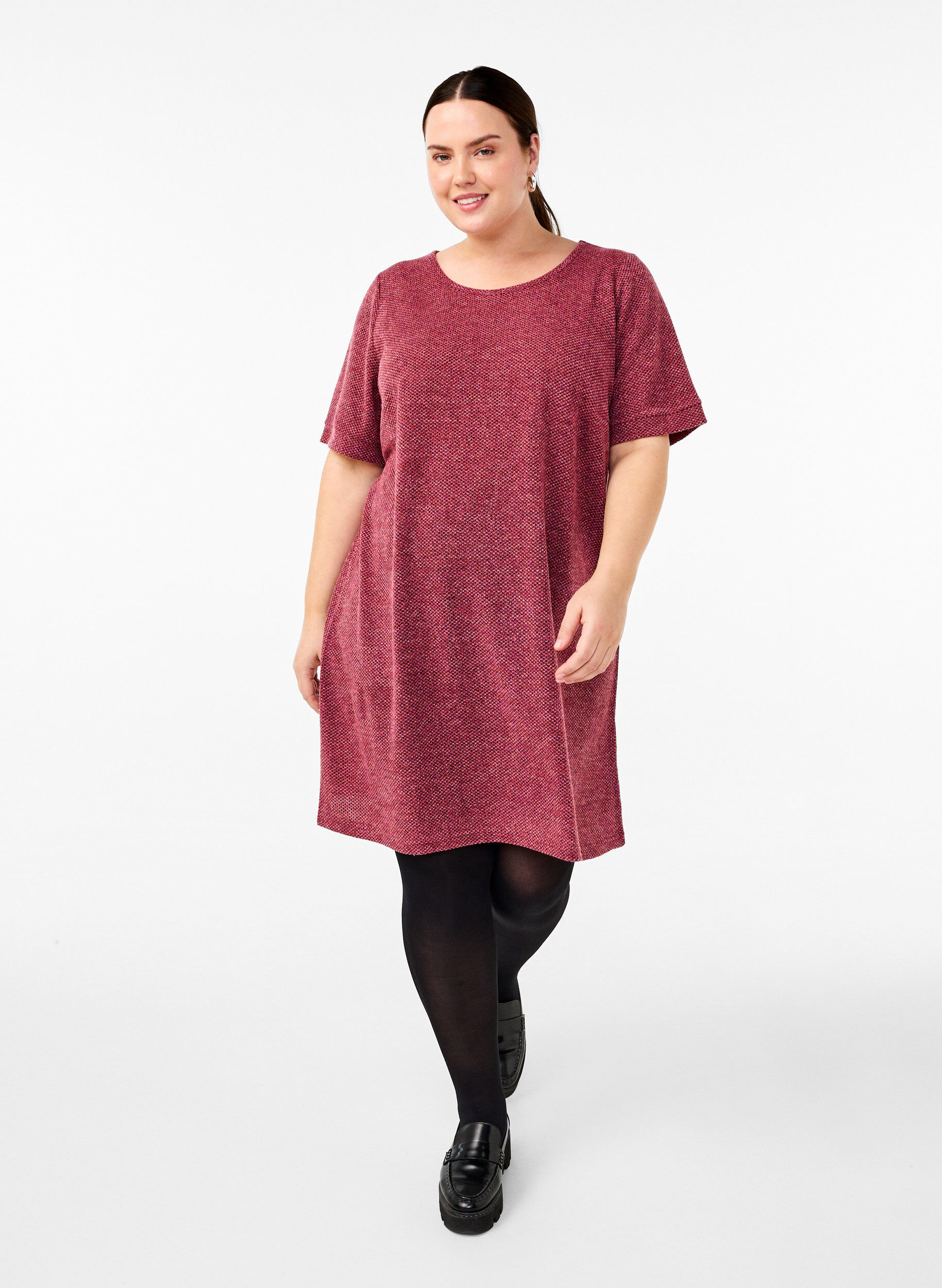 ZizziT-shirtjurk met korte mouwen, Dry Rose, Model image number 2