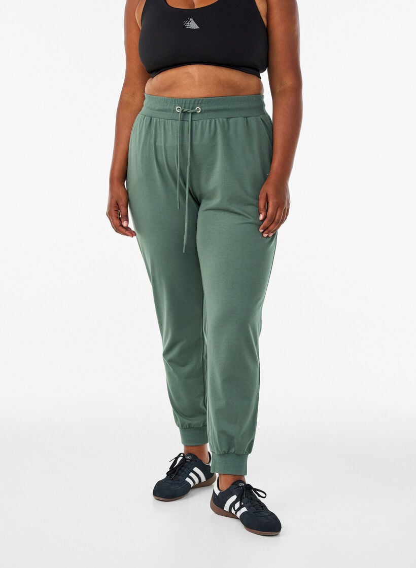 Pantalon de sport ample avec des poches, Vert, Model image number 2