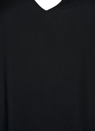 Viscose top met korte mouwen en v-hals, Black, Packshot image number 2