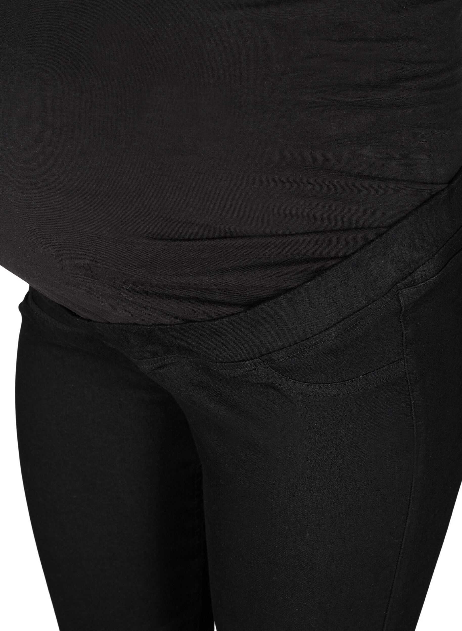ZizziZwangerschapsjegging met achterzakken, Black, Packshot image number 2