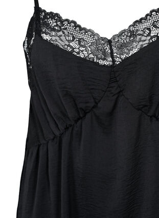 Chemise de nuit avec dentelle, Black, Packshot image number 2