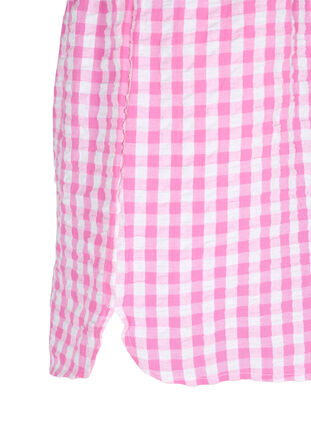 Short pyjama en coton à carreaux, Pink Check, Packshot image number 3
