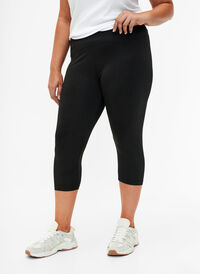 2-pack leggings avec longueur 3/4, Black / Black, Model