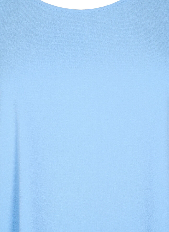 Chemisier &agrave; manches courtes et encolure ronde, Bleu Clair, Packshot image number 2